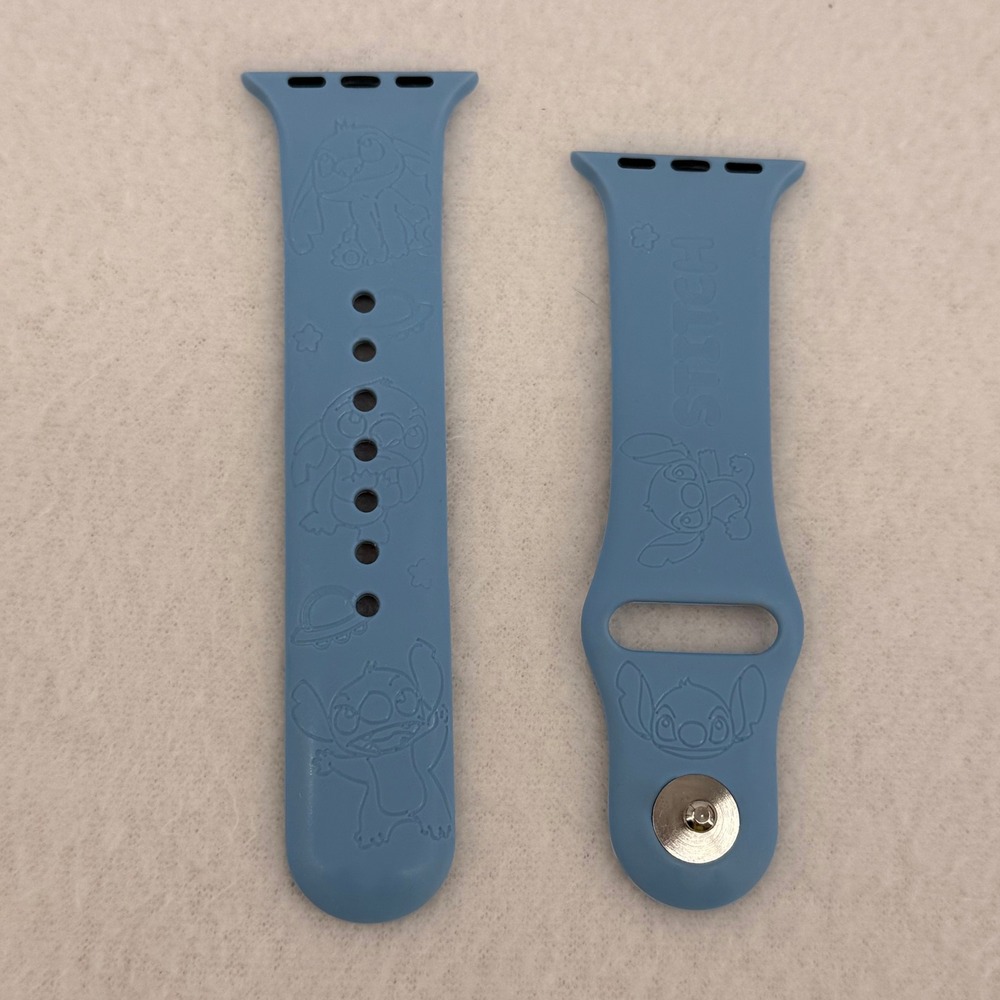 Disney Lilo & Stitch Blue Silicone Apple Watch Band Sport Strap Stitch 40mm